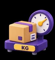 Parcel on a weighing scale